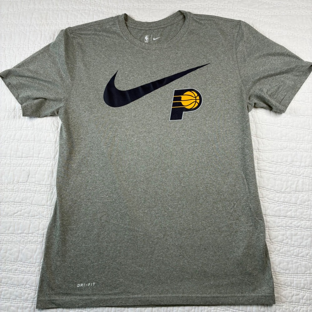 Nike Indiana Pacers NBA Dri-FIT T-Shirt Size M Gray 938551-063 Basketball Tee